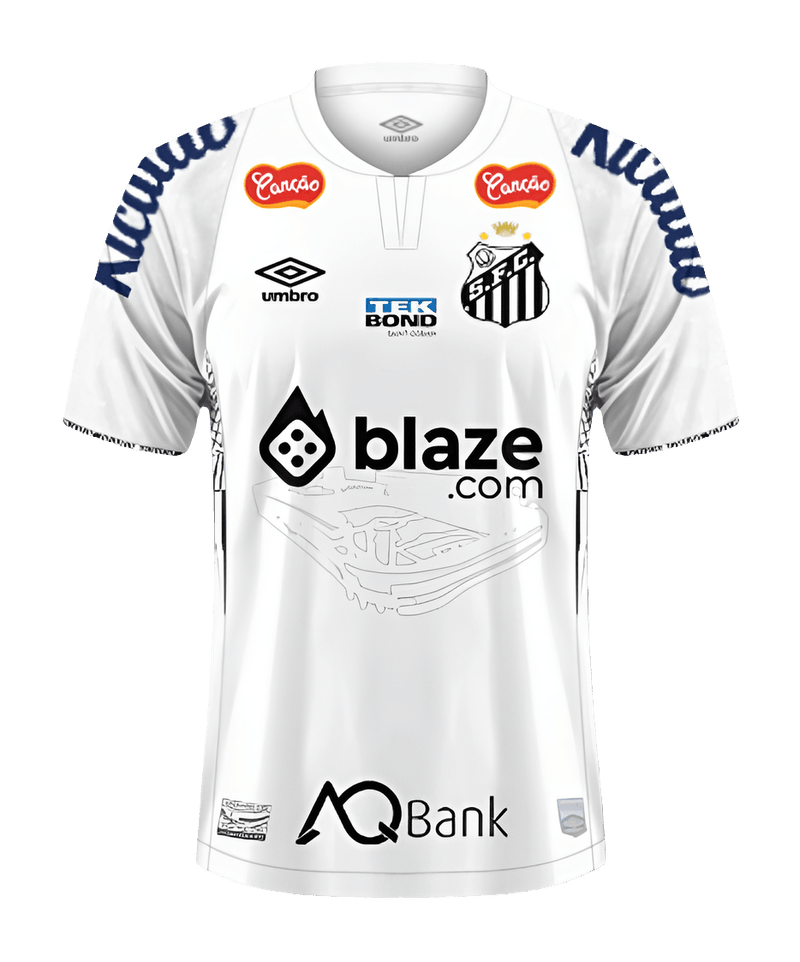 Santos 24/25 I Home Jersey - All Sponsors - Fan Version | Free Shipping + Keychain Gift