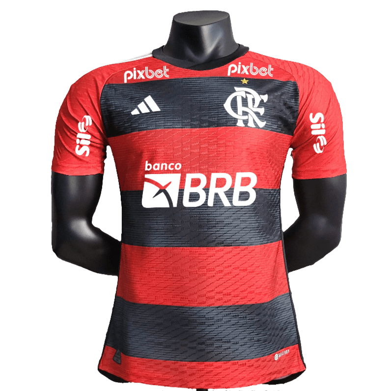 Flamengo 23/24 I Home Jersey - All Sponsors - Player Version | Free Shipping + Keychain Gift