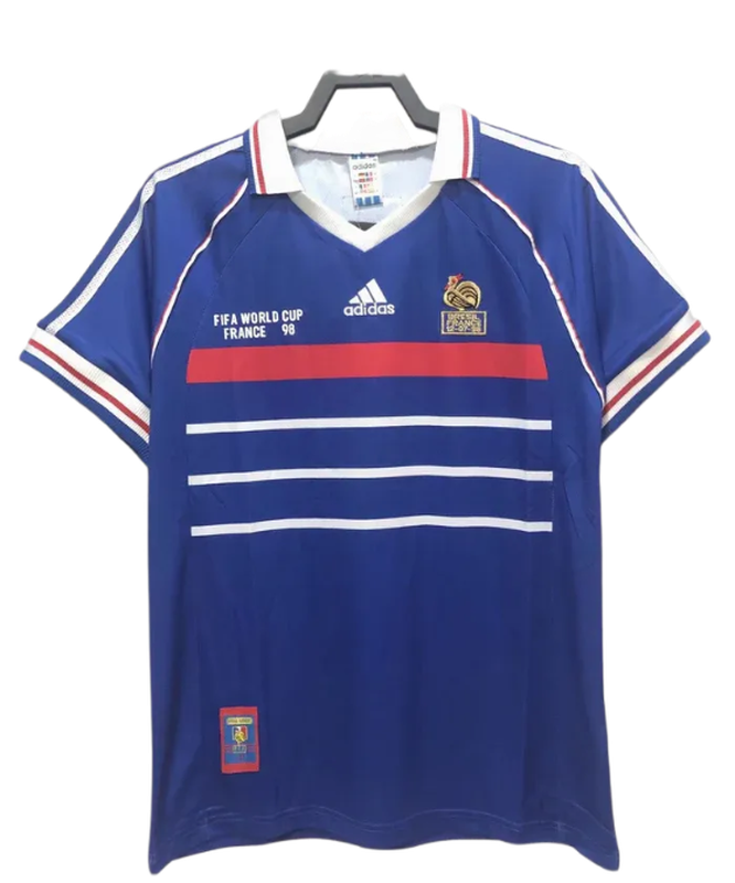 France 1998 I Home Jersey - Retro Version | Free Shipping + Keychain Gift