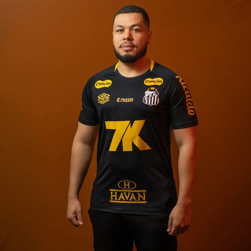 Santos Training 2025 All Sponsors Black/Yellow - Jersey | Free Shipping + Keychain Gift